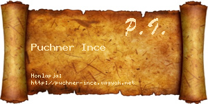 Puchner Ince névjegykártya